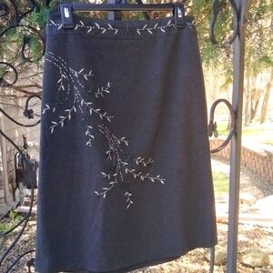 NWOT Ann Taylor Embroidered Beaded lined Wool Blend Pencil Skirt size 6